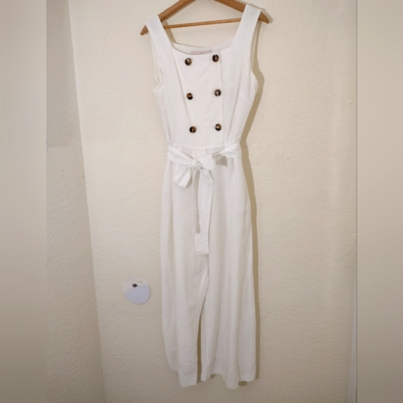 Gal Meets Glam Cleo Square Neck Jumpsuit Linen Blend - Picture 5 of 9